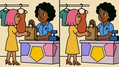 Puzzle: Finden Sie in 21 Sekunden 3 Unterschiede im Bild einer Frau in einem Laden?